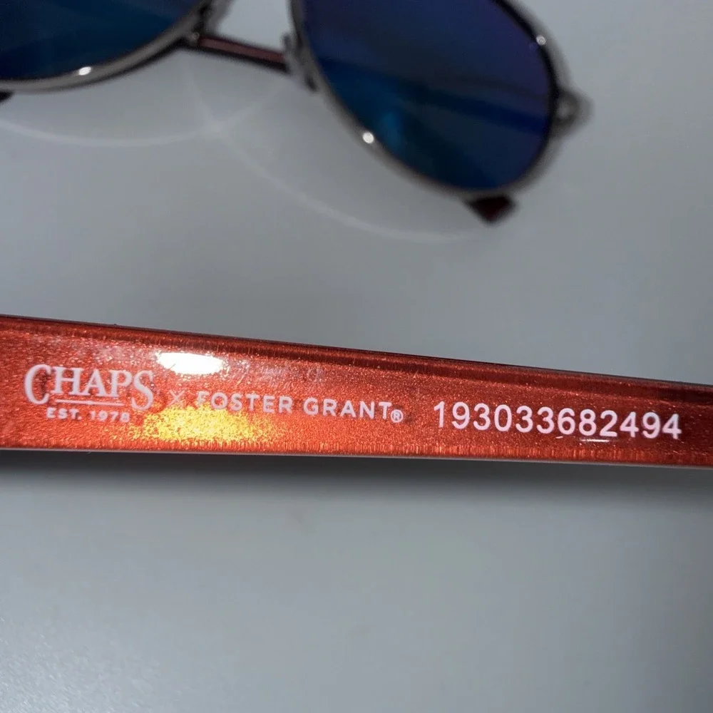 Lot of 2 pairs Authentic Chaps x Foster Grant Sunglasses- Silver & Black Aviator